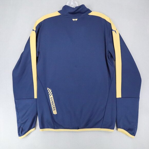 Puma Arsenal Fly Emirates Gray Soccer 1/4 Zip Pullover Sweatshirt Mens Small - Picture 3 of 6